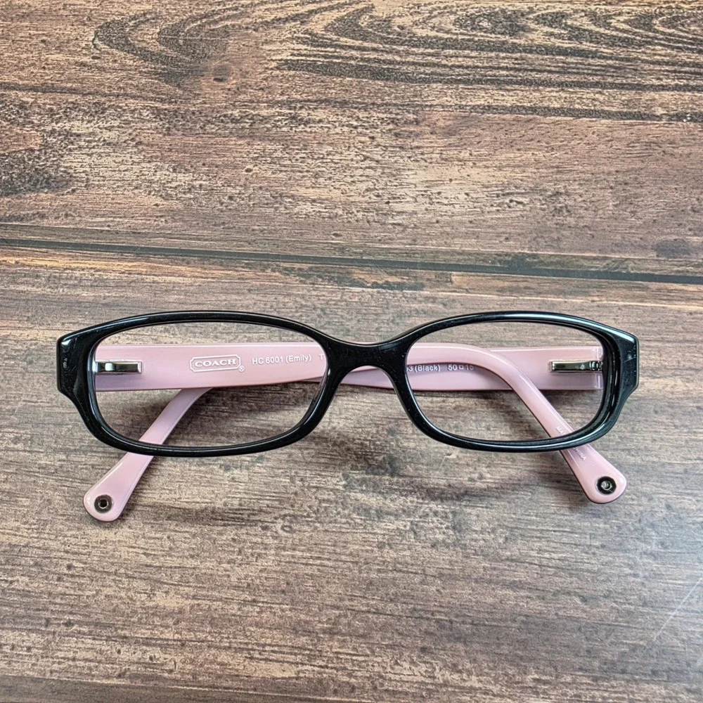 Coach HC 6001 Emily Black Pink Signature C Logo Eyeglasses Frames 50-15-135